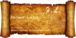 Helmer Lajos névjegykártya